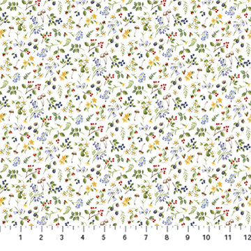 white, Country Mouse Collection Tiny Flowers Cotton Fabric DP29010