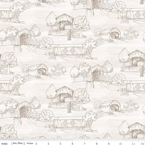 White, Covered Bridges Collection Spring Toile CD15821