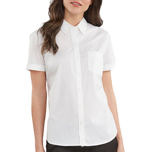 White Women's Button-Up Work Shirt FS212