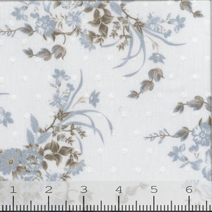 white, Fashion Floral Print Fabric CA-197