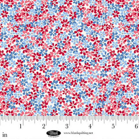 white, Front Porch Charm Collection Ditsy Floral Cotton Fabric 4695