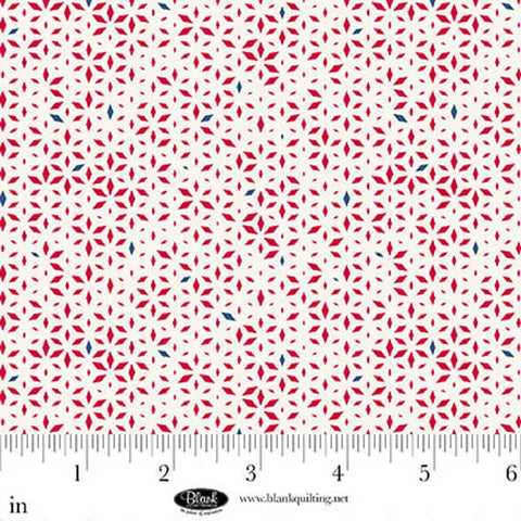 white, Front Porch Charm Collection Geometric Cotton Fabric 4700