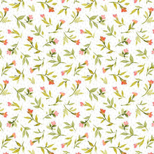Hummingbird Floral Collection Floral Toss Cotton Fabric 3023-39831 white