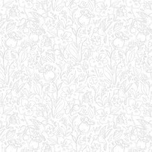 Hummingbird Floral Collection Toile Cotton Fabric 3023-39833 white