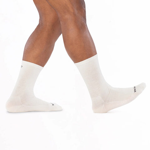 white, Men's Solid Lightweight Crew Socks 9012