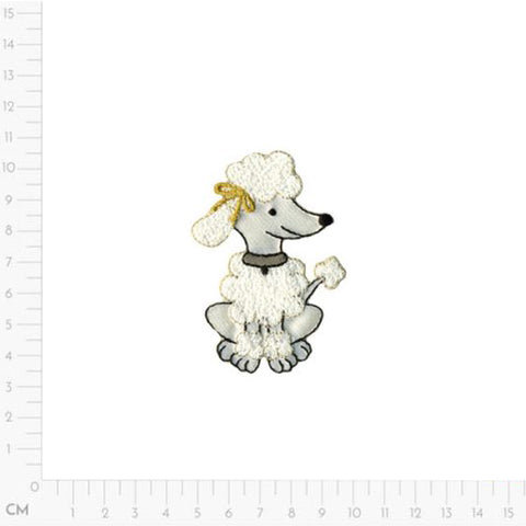 white, Poodle Applique M15373