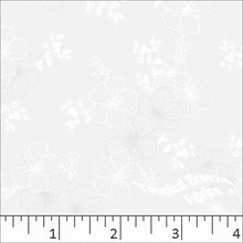 Standard Weave Floral Design Poly Cotton Fabric 6047 white
