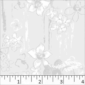 White, Standard Weave Floral Fabric Dress Fabric 6201