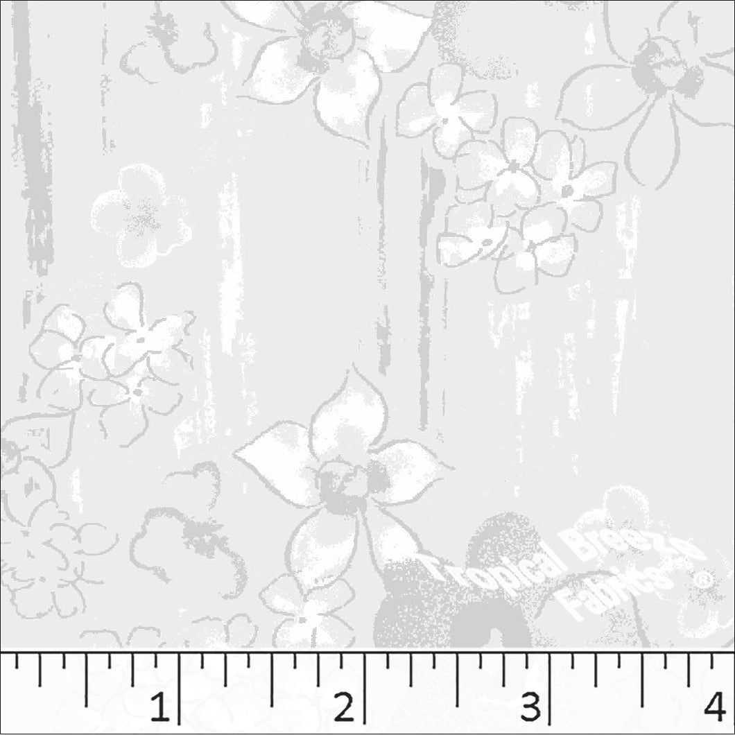 White, Standard Weave Floral Fabric Dress Fabric 6201