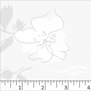 white, Standard Weave Large Floral Poly Cotton Fabric 6234