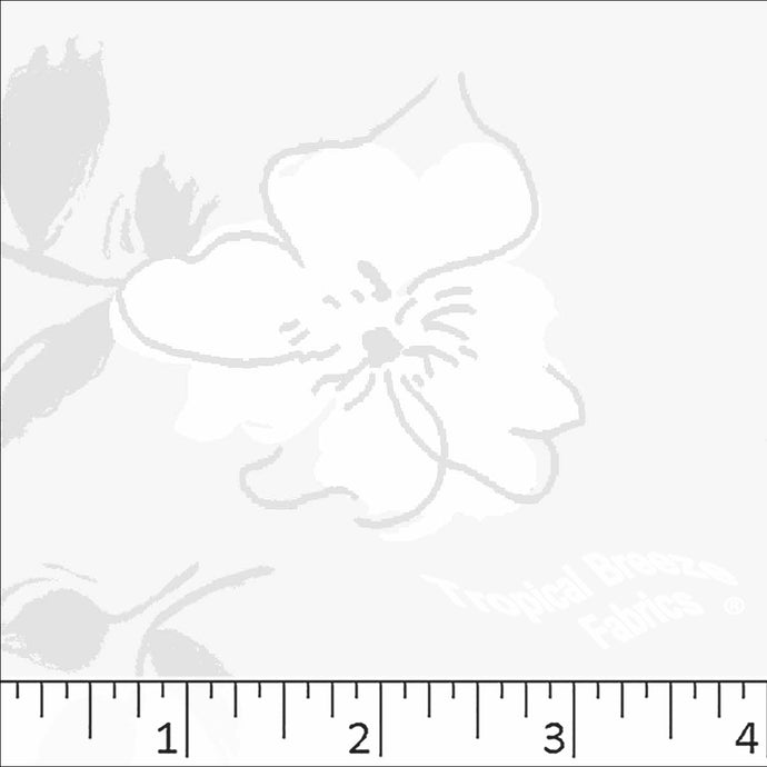 white, Standard Weave Large Floral Poly Cotton Fabric 6234