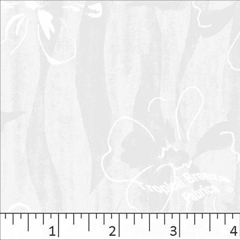 white, Standard Weave Large Print Poly Cotton Fabric 6256