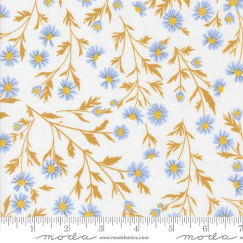 white, Sun Drenched Collection Wild Daisy Cotton Fabric 43200
