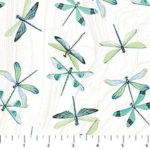 Tranquil Waters Collection Dragonflies Cotton Fabric DP27209 white