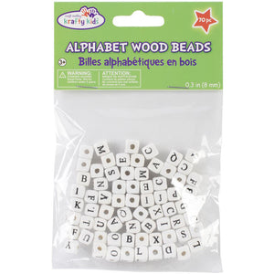 White Alphabet beads