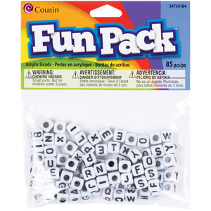Fun Pack White Alphabet beads