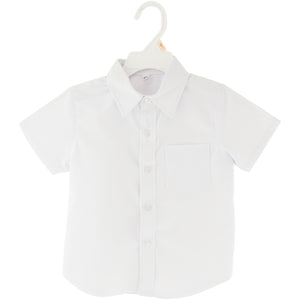 Short sleeve shirt with white buttons