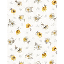 White floral toss fabric