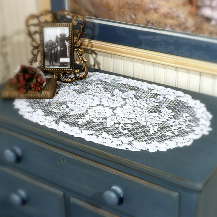 victorian lace doily white