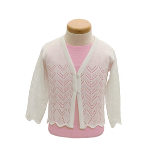 Lacy white sweater for girls