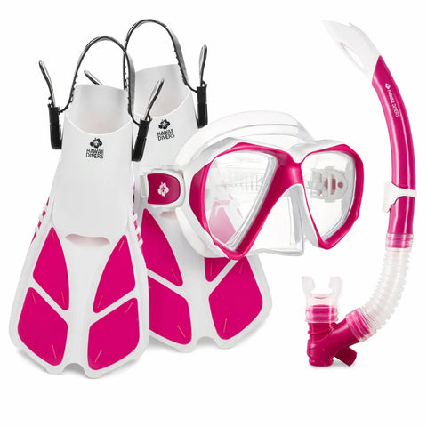 Hawaii Divers Orca Jr. children's snorkeling set in pink & white