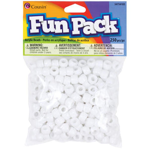 White Fun Pack plastic pony beads