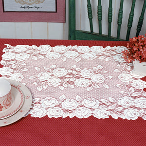 tea rose place mat white