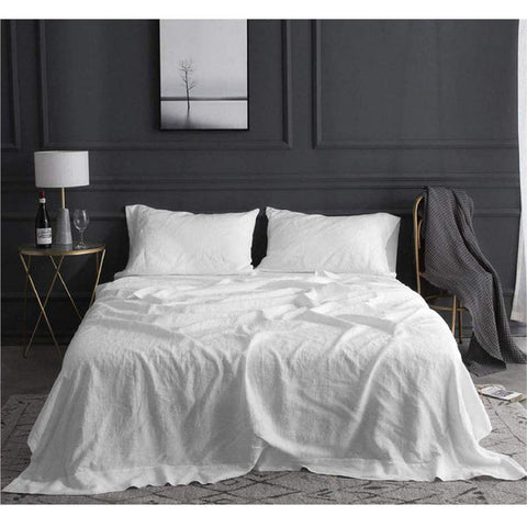 Spirit Linen Vintage Washed Microfiber Sheet Set White