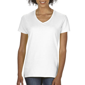 White, Women's Short-Sleeve V-Neck T-Shirt G5V00L