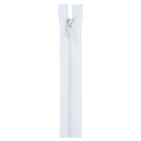 White 6-inch zipper