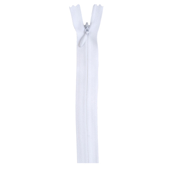White 14-inch Invisible Zipper