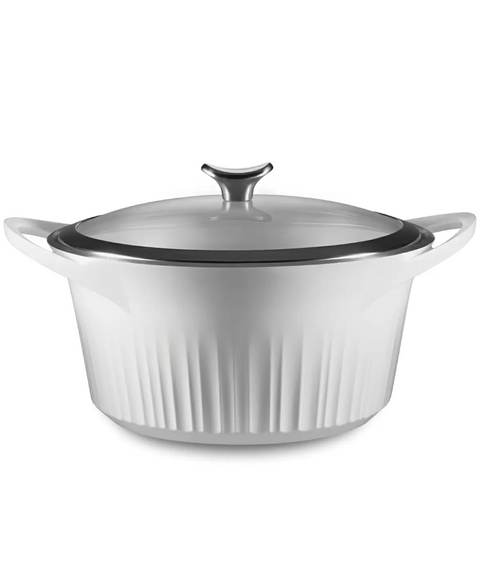 CorningWare QuickHeat 5.5-quart Dutch Oven in French White color