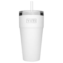 White YETI rambler 26 oz straw mug