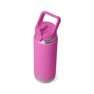 Yeti Rambler 26 oz Water Bottle with Straw Cap in wildflower fuchsia