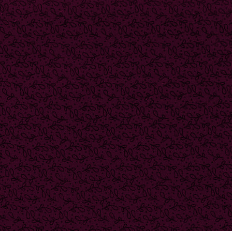 Koshibo Dainty Leaf Polyester Dress Fabric Wine