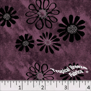 Poly Cotton Daisy Print Fabric 5764 Wine