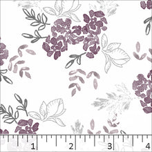 Poly Cotton Floral Print Dress Fabric Wine