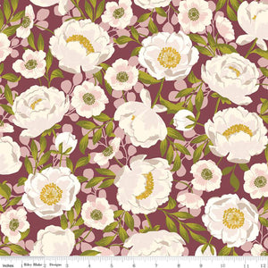 Blossom Lane Collection Large Floral Cotton Fabric C14000 wine