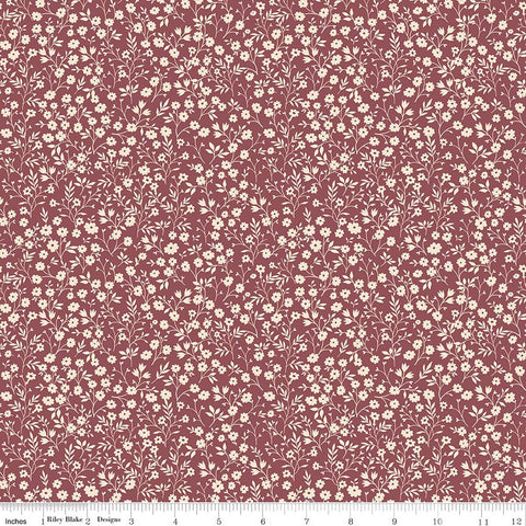 wine, Harvest on the Prairie Collection Ditsy Print Cotton Fabric C18283
