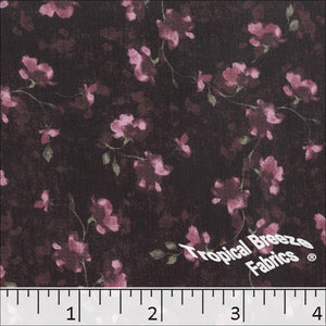 wine, Crinkle Crepe Stretch Print Polyester Fabric 042510