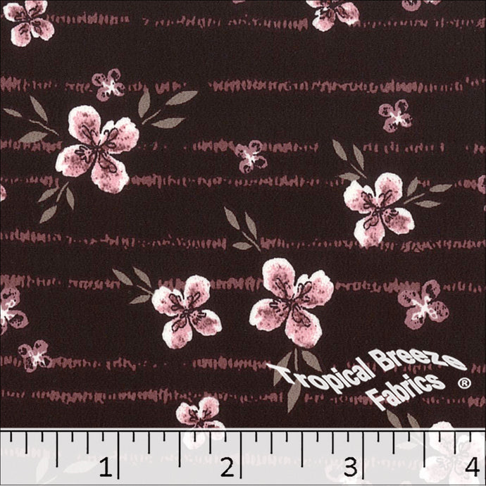 Koshibo Floral Print Polyester Fabric 048427 wine