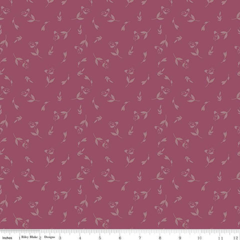 Petal Song Collection Tossed Posies Cotton Fabric C13713 wine