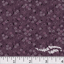 Standard Weave Criss Cross Floral Print Poly Cotton Fabric 6008 wine