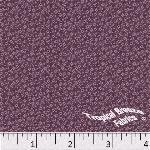 wine, Standard Weave Tiny Floral Poly Cotton Dress Fabric 6269