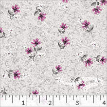 Standard Weave Tiny Floral Print Poly Cotton Fabric 6041 wine