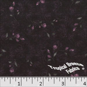 Tiny Floral Cream Koshibo Print Polyester Fabric 04740 wine