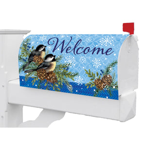 Fall and Winter Mailbox Makeovers winter chickadees