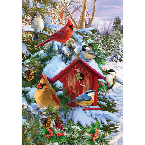 Winter Birds garden flag