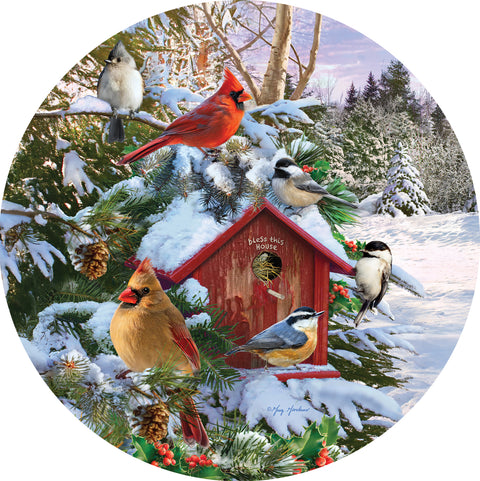 Winter birds accent magnet