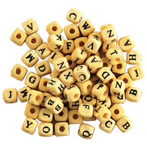 Wood alphabet beads